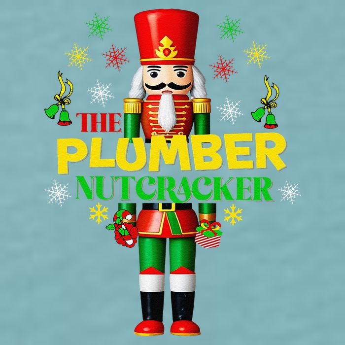 Nutcracker Plumber Merry Christmas Holiday Funny Pajama Sueded Cloud Jersey T-Shirt