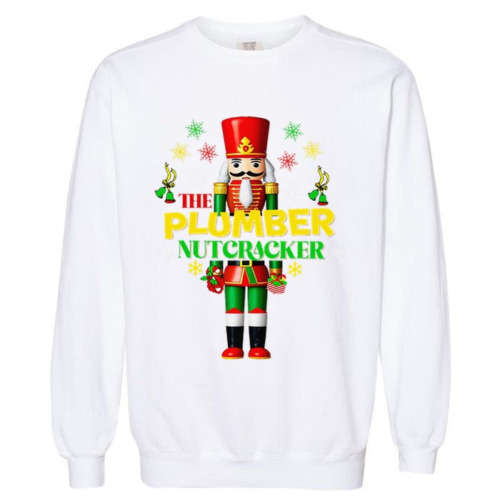 Nutcracker Plumber Merry Christmas Holiday Funny Pajama Garment-Dyed Sweatshirt