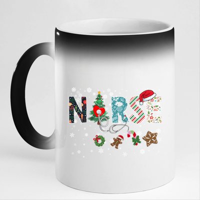 Nurse Pride Meets Christmas: Christmas Nurse Funny Gift 11oz Black Color Changing Mug