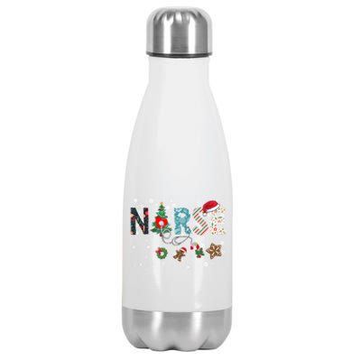 Nurse Pride Meets Christmas: Christmas Nurse Funny Gift Stainless Steel Insulated Water Bottle