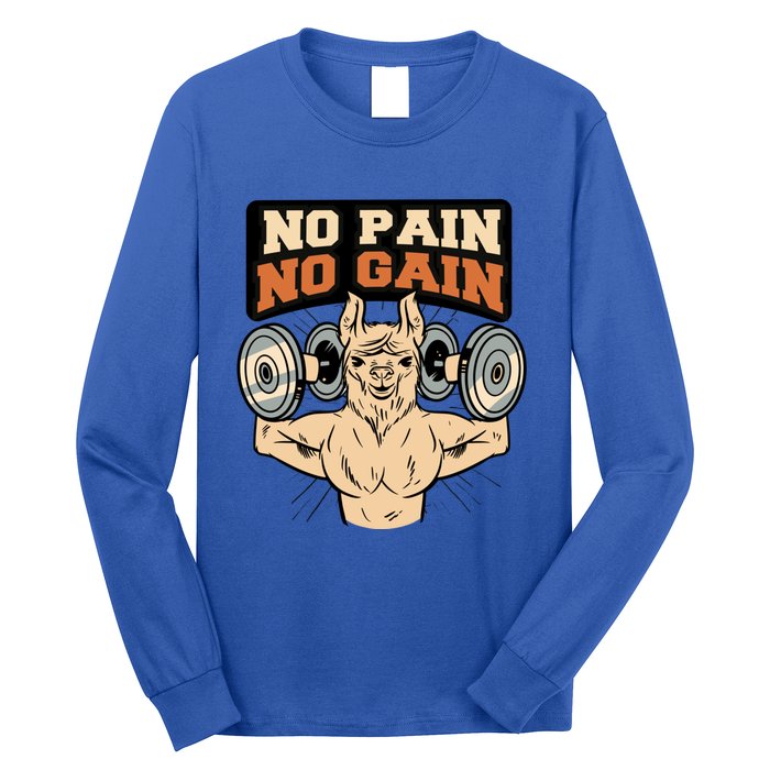 No Pain No Gain Gym Muscles Bodybuilding Meaningful Gift Long Sleeve Shirt