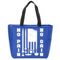 No Pain No Gain Workout American Flag Weight Lifting Usa Gift Zip Tote Bag