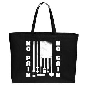 No Pain No Gain Workout American Flag Weight Lifting Usa Gift Cotton Canvas Jumbo Tote