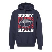 No Pads No Helmets Just Balls Funny Rugby Premium Hoodie