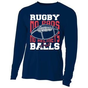 No Pads No Helmets Just Balls Funny Rugby Cooling Performance Long Sleeve Crew