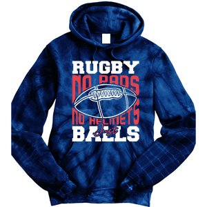 No Pads No Helmets Just Balls Funny Rugby Tie Dye Hoodie