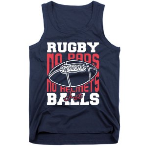 No Pads No Helmets Just Balls Funny Rugby Tank Top