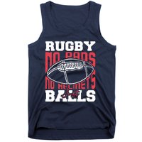 No Pads No Helmets Just Balls Funny Rugby Tank Top