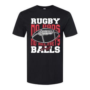 No Pads No Helmets Just Balls Funny Rugby Softstyle CVC T-Shirt