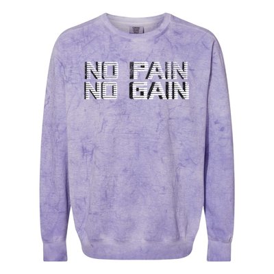 No Pain No Gain Workout Motivation Gift Gains Fitness Gift Colorblast Crewneck Sweatshirt