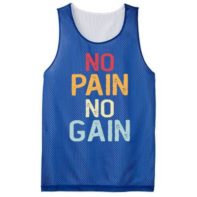 No Pain No Gain Gym Workout Fitness Training Gift Mesh Reversible Basketball Jersey Tank