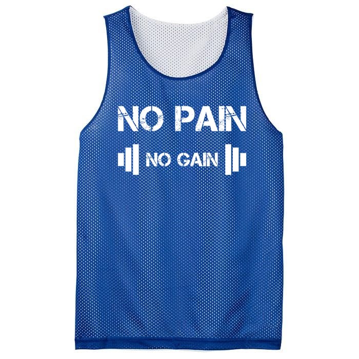 No Pain No Gain Workout Motivation Gift Mesh Reversible Basketball Jersey Tank