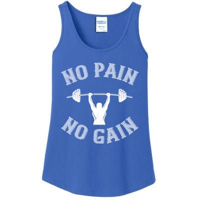 No Pain No Gain Gift Funny Gym Workout Great Gift Ladies Essential Tank