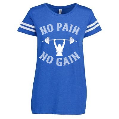 No Pain No Gain Gift Funny Gym Workout Great Gift Enza Ladies Jersey Football T-Shirt