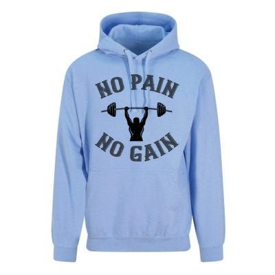 No Pain No Gain Gift Funny Gym Workout Great Gift Unisex Surf Hoodie