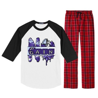 No Pain No Gain Retro Concord 5s Matching Gift Raglan Sleeve Pajama Set