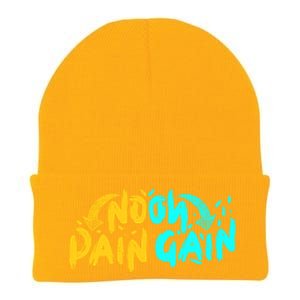 No Pain No Gain Wrathful Gym Bodybuilding Clothing Design Meaningful Gift Knit Cap Winter Beanie