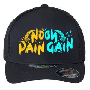 No Pain No Gain Wrathful Gym Bodybuilding Clothing Design Meaningful Gift Flexfit Unipanel Trucker Cap