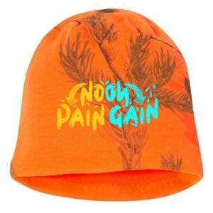 No Pain No Gain Wrathful Gym Bodybuilding Clothing Design Meaningful Gift Kati - Camo Knit Beanie