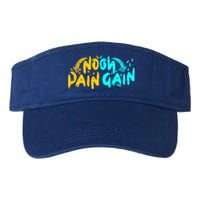 No Pain No Gain Wrathful Gym Bodybuilding Clothing Design Meaningful Gift Valucap Bio-Washed Visor