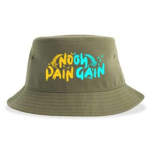 No Pain No Gain Wrathful Gym Bodybuilding Clothing Design Meaningful Gift Sustainable Bucket Hat