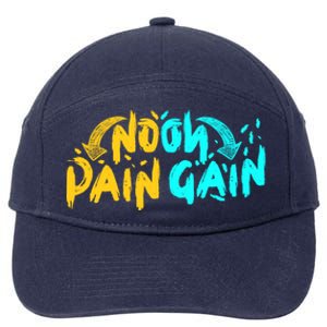 No Pain No Gain Wrathful Gym Bodybuilding Clothing Design Meaningful Gift 7-Panel Snapback Hat