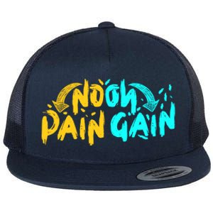 No Pain No Gain Wrathful Gym Bodybuilding Clothing Design Meaningful Gift Flat Bill Trucker Hat