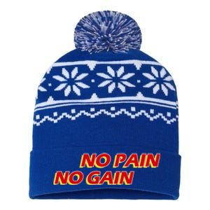 No Pain No Gain Gift USA-Made Snowflake Beanie