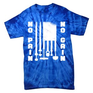 No Pain No Gain Workout American Flag Weight Lifting Usa Meaningful Gift Tie-Dye T-Shirt