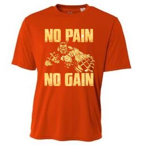 No Pain No Gain Bodybuilding Gym Motivational Inspirational Gift Cooling Performance Crew T-Shirt