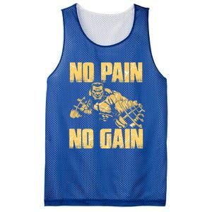 No Pain No Gain Bodybuilding Gym Motivational Inspirational Gift Mesh Reversible Basketball Jersey Tank