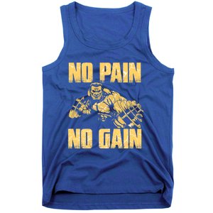 No Pain No Gain Bodybuilding Gym Motivational Inspirational Gift Tank Top