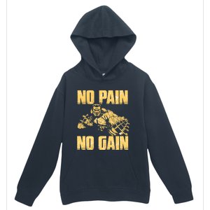 No Pain No Gain Bodybuilding Gym Motivational Inspirational Gift Urban Pullover Hoodie