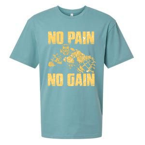 No Pain No Gain Bodybuilding Gym Motivational Inspirational Gift Sueded Cloud Jersey T-Shirt