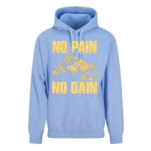 No Pain No Gain Bodybuilding Gym Motivational Inspirational Gift Unisex Surf Hoodie