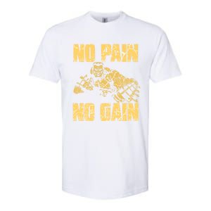 No Pain No Gain Bodybuilding Gym Motivational Inspirational Gift Softstyle CVC T-Shirt