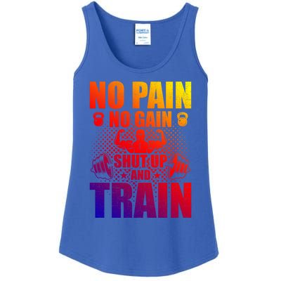 No Pain No Gain Bodybuilding Weightlifting Workout Gift Ladies Essential Tank