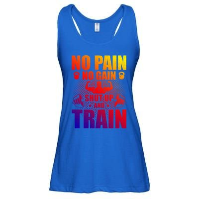 No Pain No Gain Bodybuilding Weightlifting Workout Gift Ladies Essential Flowy Tank