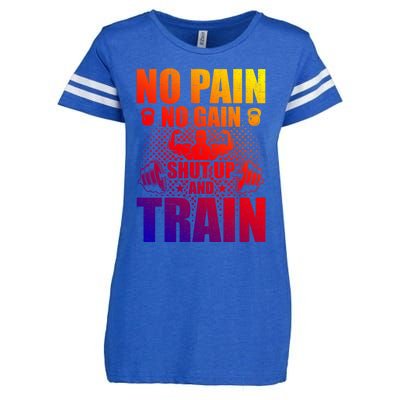 No Pain No Gain Bodybuilding Weightlifting Workout Gift Enza Ladies Jersey Football T-Shirt