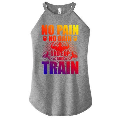 No Pain No Gain Bodybuilding Weightlifting Workout Gift Women's Perfect Tri Rocker Tank