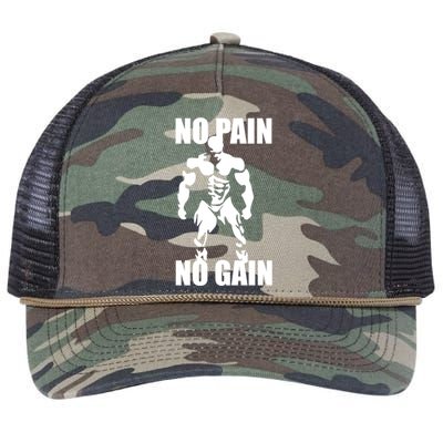 No Pain No Gain Fitness Gym Clothing Equipt Cute Gift Retro Rope Trucker Hat Cap