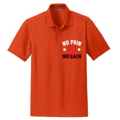 No Pain No Gain Gym Workout Exercise Gift Dry Zone Grid Polo