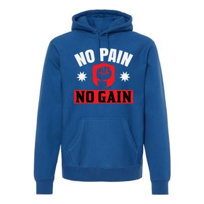 No Pain No Gain Gym Workout Exercise Gift Premium Hoodie