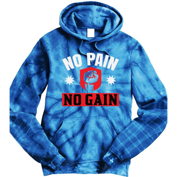 No Pain No Gain Gym Workout Exercise Gift Tie Dye Hoodie