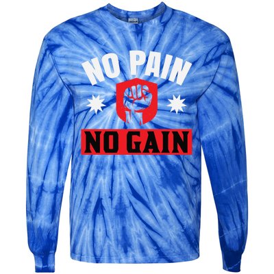 No Pain No Gain Gym Workout Exercise Gift Tie-Dye Long Sleeve Shirt