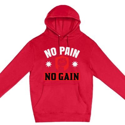 No Pain No Gain Gym Workout Exercise Gift Premium Pullover Hoodie