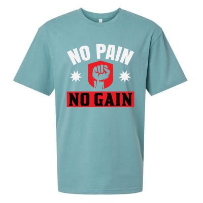 No Pain No Gain Gym Workout Exercise Gift Sueded Cloud Jersey T-Shirt