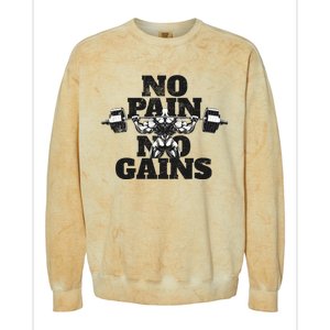 No Pain No Gains: Weightlifter Gym For Powerlifting Gift Colorblast Crewneck Sweatshirt