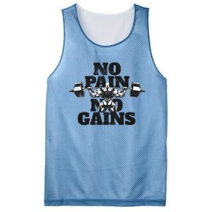 No Pain No Gains: Weightlifter Gym For Powerlifting Gift Mesh Reversible Basketball Jersey Tank