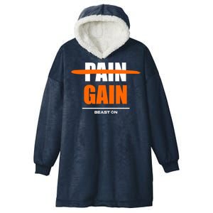 No Pain No Gain Gym Bodybuilding Gains Fitness Workout Gift Hooded Wearable Blanket